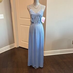 Vintage BestForm Elegant Blue Lace Women Nightgown Dress size medium